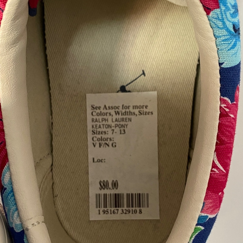 Ralph Lauren Colorful Floral Sneakers size 8 NWT - Picture 2 of 6